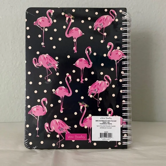 🦩Vera Bradley Pink Flamingo Spiral Notebook with pocket 🦩 NWT 🦩